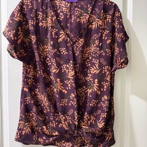 Floral V-Neck Women Top